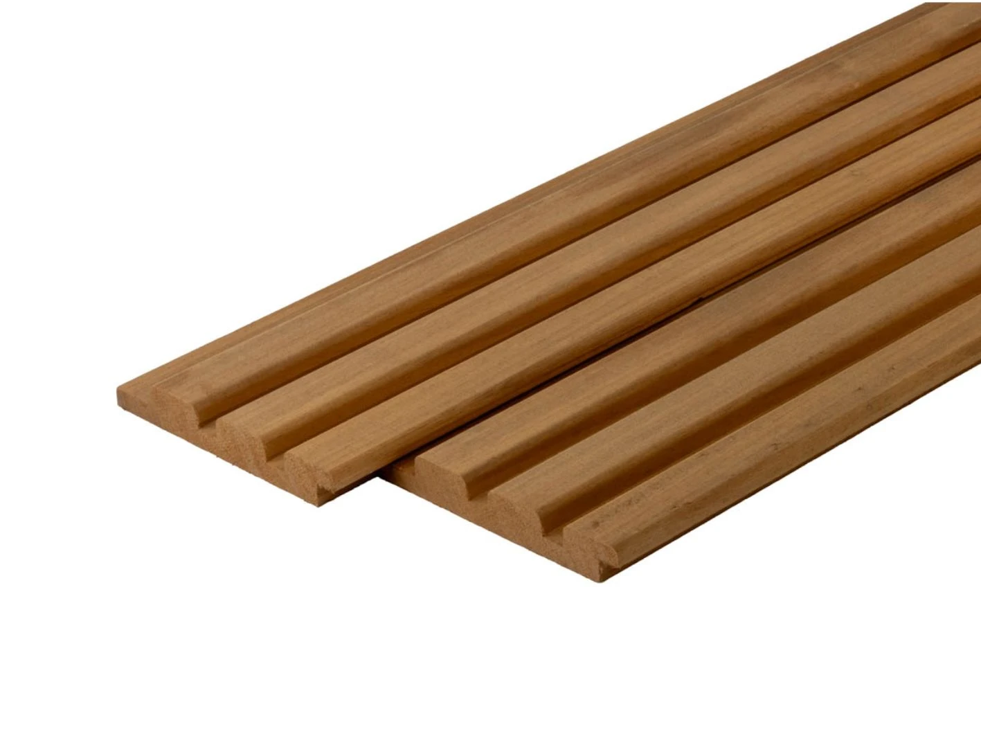 Thermowood Ayous Rhombusprofielplank Triple Rib 2.2 x 14.5 cm (22 x 145 mm) - Lengte 240 cm - Afbeelding 1